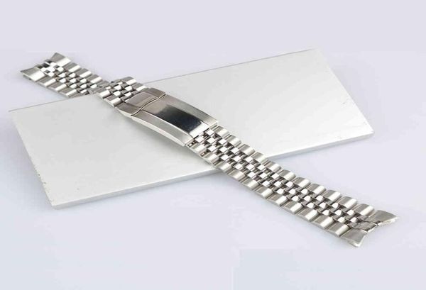 

316l solid screw links watch band strap bracelet jubilee with 20mm silver clasp for master ii8884026, Black;brown