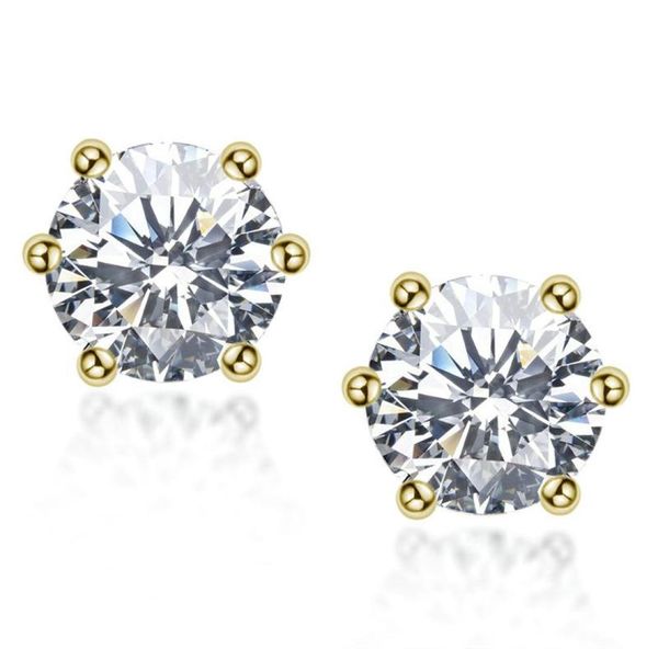 

sterling silver s925 1ctpair moissanite diamond earring women wedding engagement earrings dvvs1 18k white gold plated hip hop2111020, Golden;silver