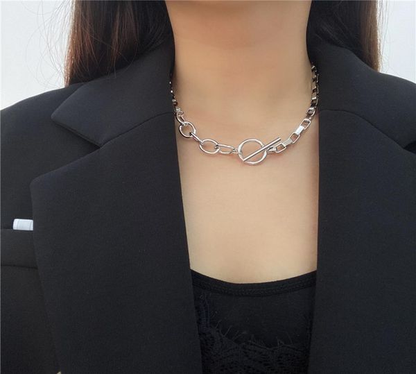 

jewelry women039s exaggerated personality punk style otbuckle necklace advanced sense fashion allmatch choker necklace bridal 9874806, Silver