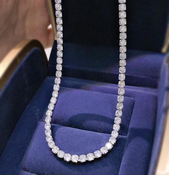 

chains 925 sterling silver 44mm 5a zircon choker necklace for women shine short chain luxury simple jewelry designers2427925