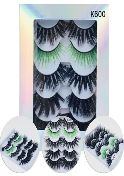 

5 pair color lashes 3d eyelashes natural faux mink premium false eyelashes whole color eyelashes dramatic9785910