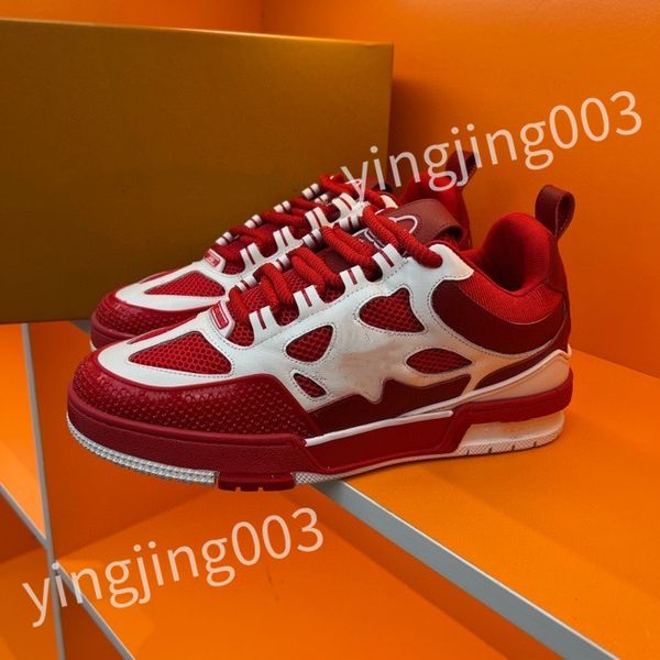 

2023 luxury designer casual shoes sneakers leather embroidered black men chaussures white shoe walking sports platform trainers