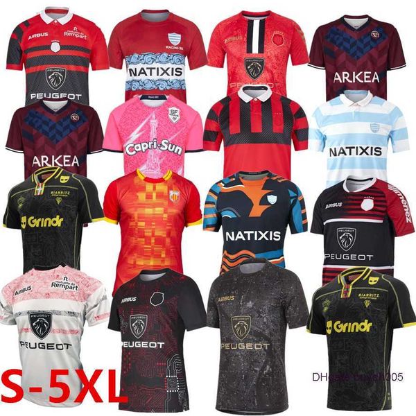 

2023 men's rugby jersey fans t shirts 92 maillot stade francais paris union toulouser bordeaux begles home away perpignan ernest wallon, White;black