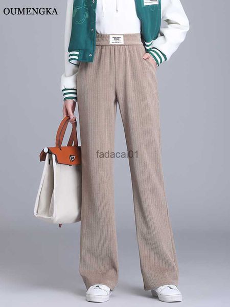

corduroy women thick warm pants straight casual high waist trousers with velvet for cold autumn winter chic solid bottoms s5xl l230621, Black;white