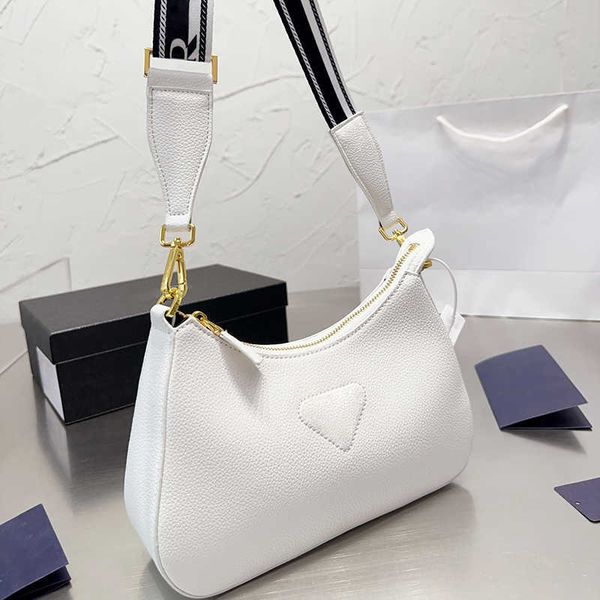 

white shoulder bags women hobo bag wide strap underarm purse designer handbag leather shopping crossbody bags handbags 230621