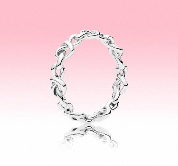 

new arrival love heart women ring beautiful summer jewelry with original box for pandora 925 sterling silver knotted hearts rings 5200125, Slivery;golden