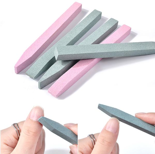 

nad014 quartz stone nail files professional sanding buffer block vshaped nail art grinding cuticle remover manicure tools6443662