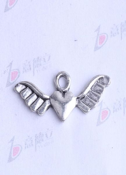 

285114mm vintage wings flying heart charms antique silverbronze pendant fit bracelets necklace diy 200pcslot 25221553967, Bronze;silver