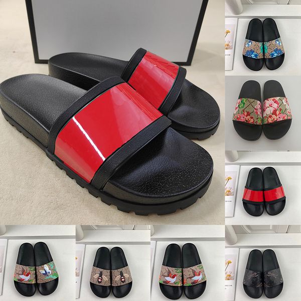 

designer sandal for men women sandale famous women claquettes rubber leather fabric embroidery flat gear sole big size 36-48 summer beach sh, Black