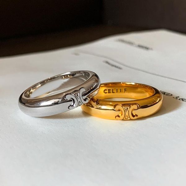 

luxurys designer fashion luxury men's and women's gold and silver band rings couples jewelry personalized simple holiday gifts