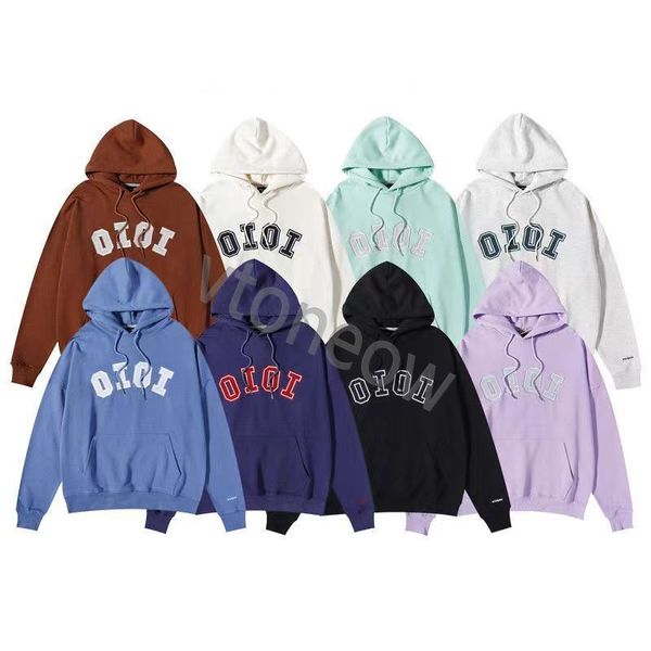 

2023 new oioi hooded sweater for men and with plush cap loose version net red, Black