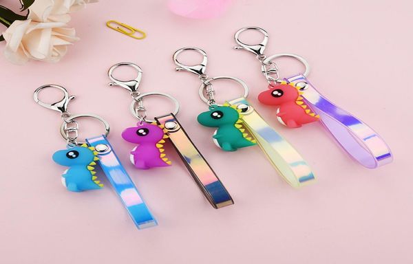 

cartoon animal keyrings keychains ring dinosaur mini cute pvc fashion bag charms jewelry accessories car key chain holder for girl8686337, Slivery;golden