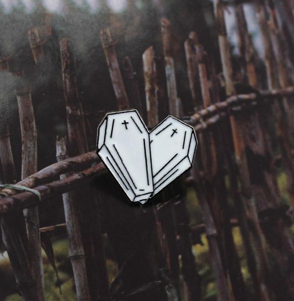 

tombstone composed of love personality creative decoration enamel special cartoon lapel denim cute white cross pins7890190, Gray