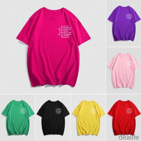 

casual eric mens emanuel t shirt ee shirts letter printed tees comfortable loose breathable high streetwear oversized style t-shirt a4hg, White;black