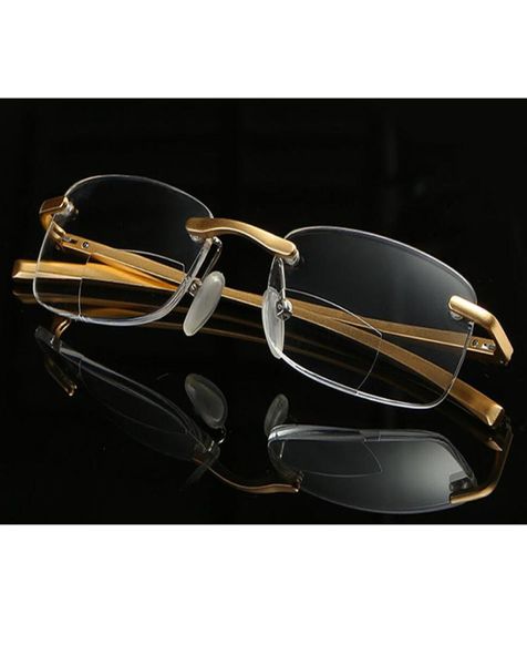 

fashion bifocals reading glasses rimless bifocal eyeglasses eye reader frameless women men eyewear far near lens 1040 strengt1502871