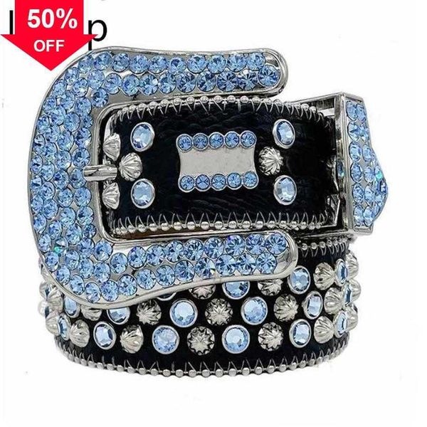 

designer belt bb simon mens belts for women designers shiny diamond belt blue black white red 42b551, Silver