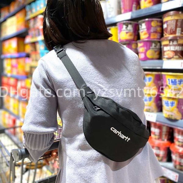 

messenger bag chest bag for men and women small hanging bag overalls shoulder bag for students casual waist bag fashion brand, Black