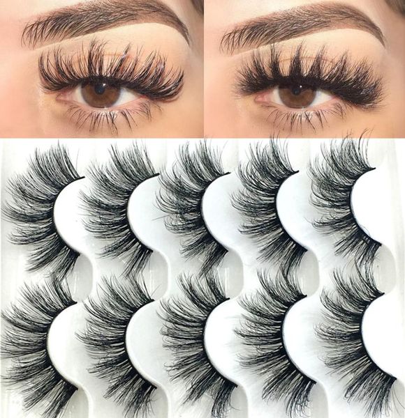 

20 pairs boxed 25mm mixed styles 3d mink false eyelashes natural long lashes handmade wispies bushy fluffy eye makeup tools dhl fr2684622