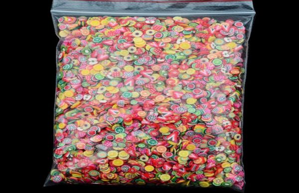 

1000pcspack nail art 3d fruit fimo slices polymer clay diy slice decoration nail sticker mixed stype for choice 3060128, Black