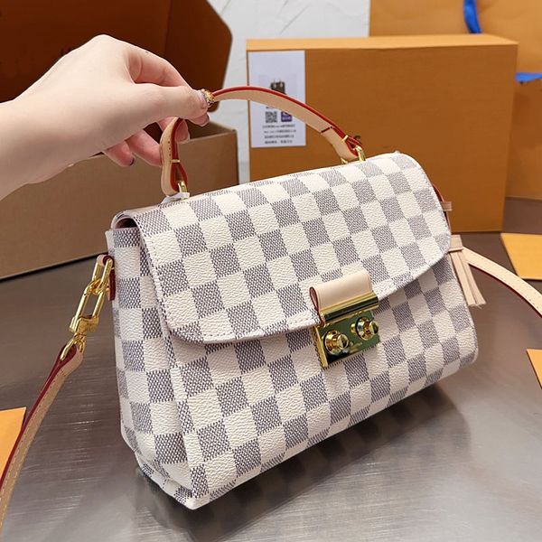 

two-tone checkerboard pattern women designer classic bag quilted tote with tassel adjustable leather strap high-capacity cross body shoulder