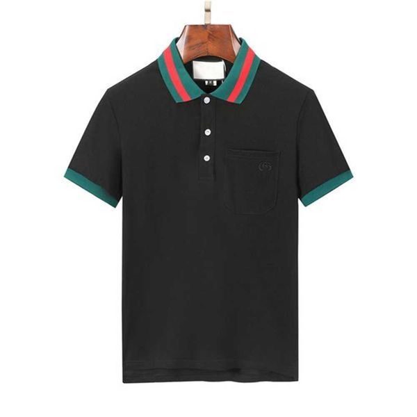 

designer men's polo luxury black and white beige various styles shirt lapel short sleeve casual embroidery 100% cotton brand high stree, White;black