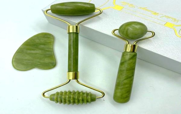 

natural jade massage roller guasha board set spa scraper stone facial antiwrinkle treatment body facial massager tools without bo3746095