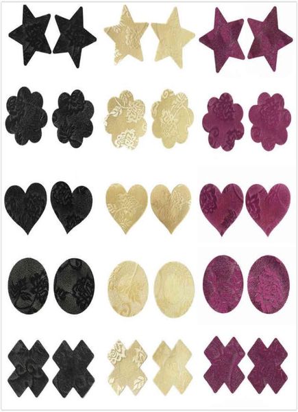 

10pairslot lace women039s nipple covers disposable breast petals flower tape stick on bra pad pastie nipple covers for wo4444531
