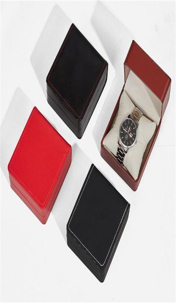 

pu leather watch box gift wrap case wristwatch display boxes bracelet jewelry storage organizer4301925, Black;blue