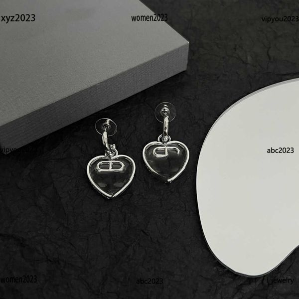 

women designer earrings metal letter transparent pendant jewelry earring new arrival #including box, Silver