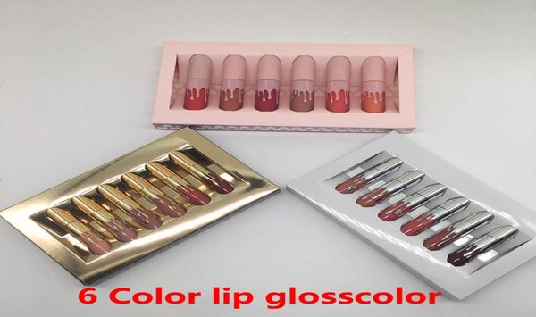 

gold lip gloss 6 colors birthday limited edition holiday matte lipstick valentine lip gloss mini kit lip cosmetics 6colors set1594310