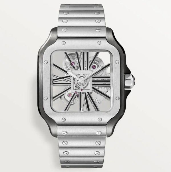 

trusty watch couples watch 39.8mm skeleton quartz vk lady watch automatic 2813 movement men watches women watch stainless steel mens watches, Slivery;golden