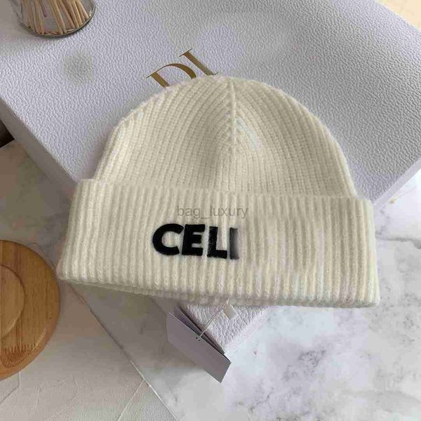 

skull caps for women casual windproof wool warm fashion knitted hat designer letter ce solid christmas hats 22ss winter, Blue;gray