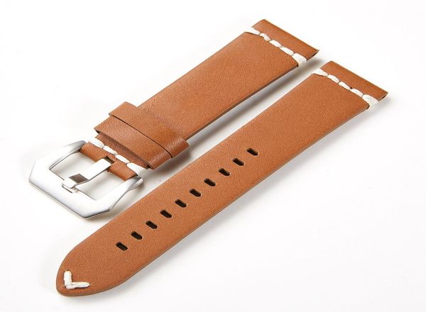 

1820212224mm handmade genuine leather watchbands watch steel pin buckle watch strap wrist belt brac9044438, Black;brown