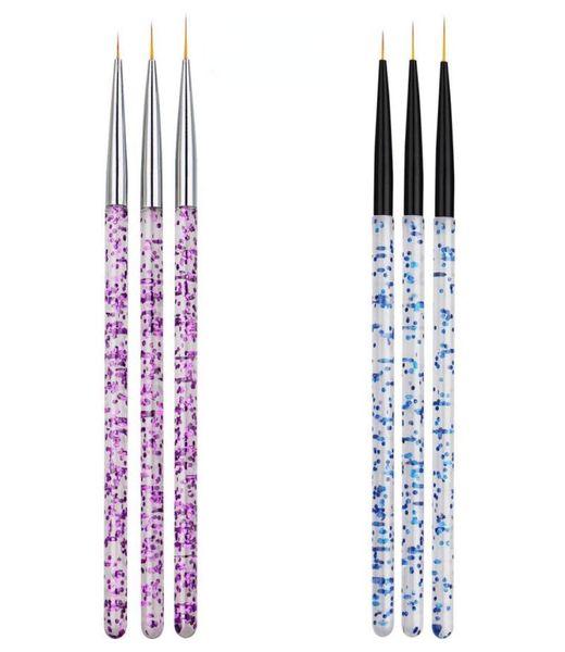 

3pcsset professional liner painting pen nail art brush nail art uv gel brushes pen art salon home use gel nail brush durable3667134, Yellow