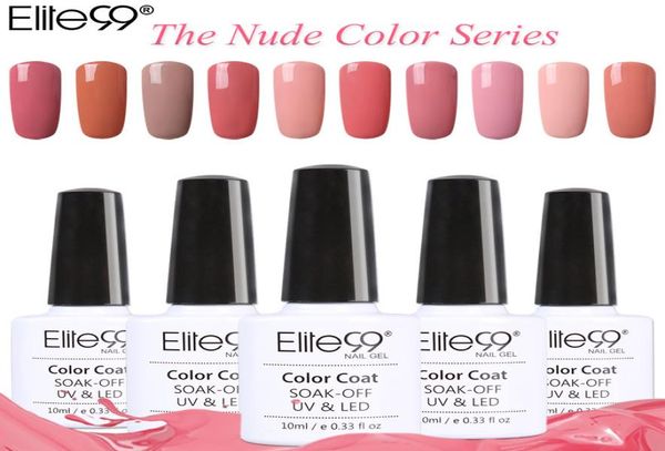 

whole 8pcs elite99 soak off uv led gel nail polish nude colors series nail gel lacquer 10ml7441825, Red;pink