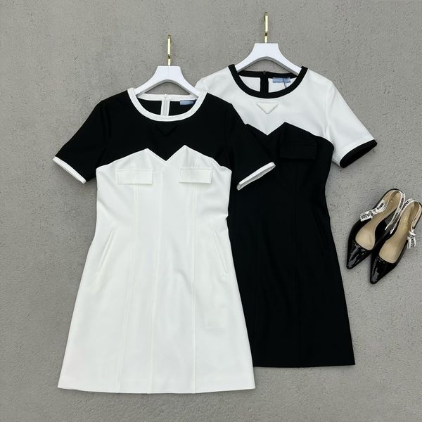 

casual dresses designer dress new spring/summer black and white contrast dress y2k dress, Black;gray