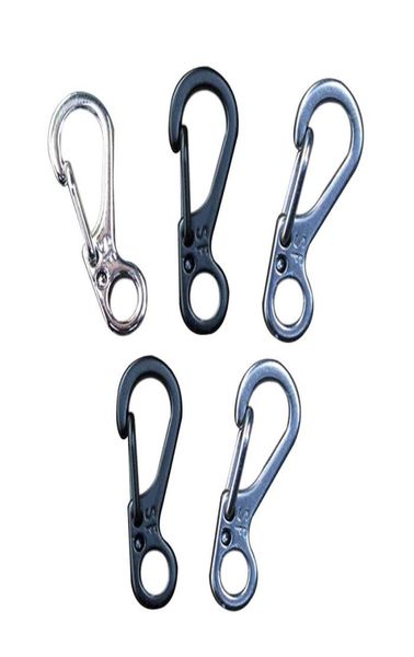 

10pcslot spring buckle snap alloy nickel plating mini key ring carabiner bottle hook paracord camping accessories8671341, Black