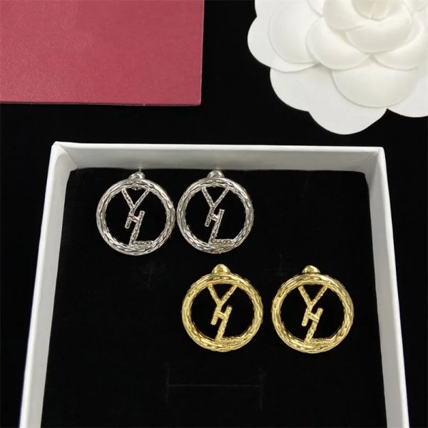 

designer hoop earrings for womens gold earings luxury jewelry womans silver earring stud dangle hoops earing v des boucles oreilles 236215d, Golden;silver