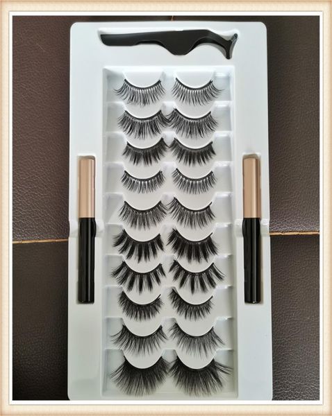 

magnetic eyelashes magnetic liquid eyeliner kit with tweezers 10 pairs upgraded 5d magnetic false lashes natural reusable no glue 1845367