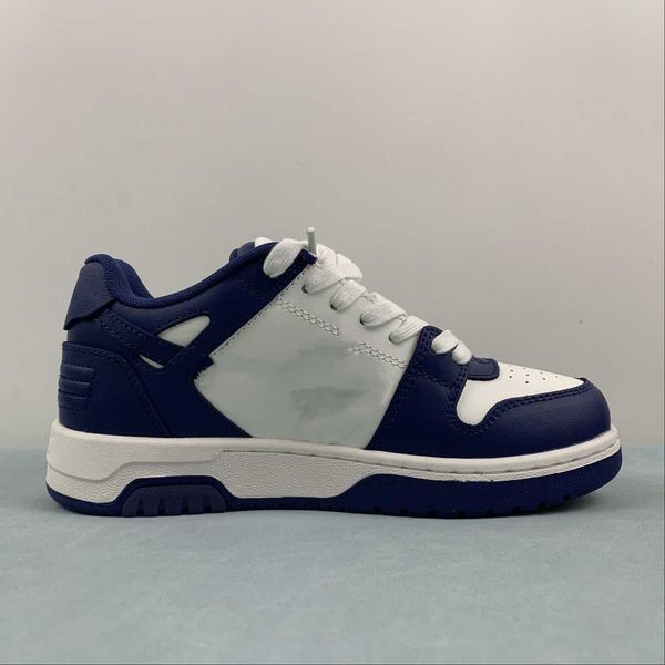 

basketball designer shoes ow white dark blue low leather sneakers with original box
