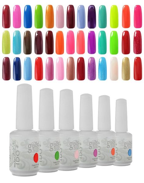 

ido gelish soak off gel nail polish 220 color gel primer coat cosmetic set 24 pcslot5623504, Red;pink