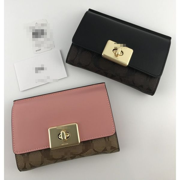 

76789 colorblock tabby short wallet wallet with coin pocket cow leather, Red;black