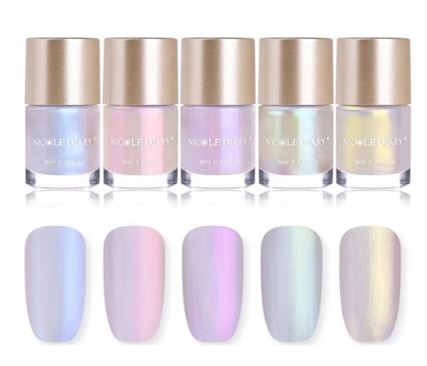 

9ml nail polish jelly holographic chameleon metallic polish shiny flakies sequins manicure nail art lacquer varnish6873514