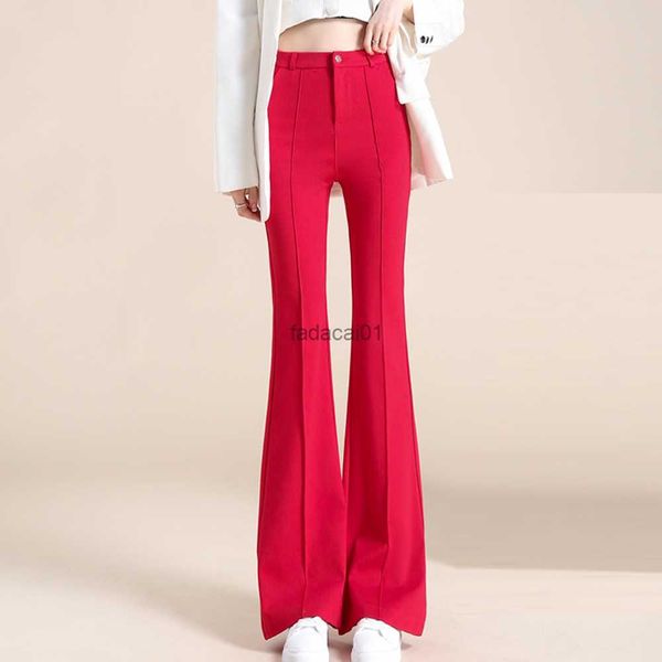 

korean pant fashion vintage suit pant draped flare pants high waist white red women elegant casual female straight trousers 2023, Black;white