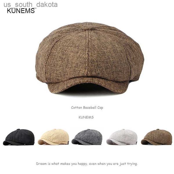 

kunems fashion berets mens hat retro octagonal caps boina casual newsboy hat for men plaid painter cap summer breathable beret l230523, Blue;gray