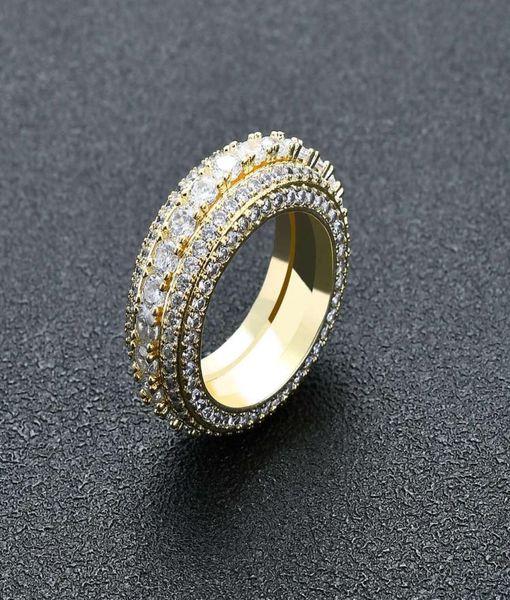 

five rows of zircon rotatable ring012345678910118246620, Silver
