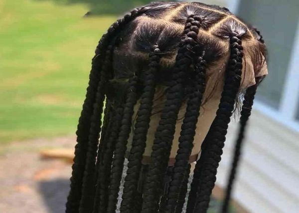 

long straight for black women virgin lace front human hair braided wig8560669, Golden;white
