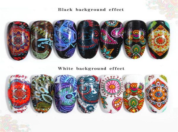 

10pcs 204cm colorful nail foil set adhesive transfer sticker personalized pattern wraps slider tape decoration manicure2546404, Black