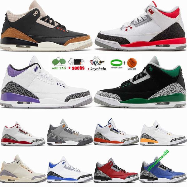 

iii jumpman mens basketball shoes fire red 2023 pine green racer blue dark iris desert elephant muslin mocha 3 3s man designer sport sneaker