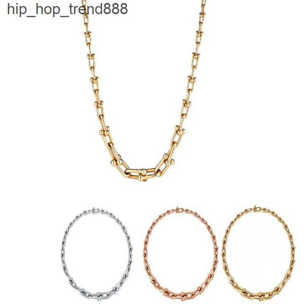 

chain 925 silver alphabet necklace tif style men women big u couple hip hop jewelry choker